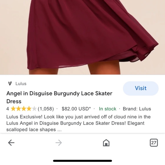 Lulu’s Angel in Disguise Burgundy Dress - Size Large - Picture 7 of 9